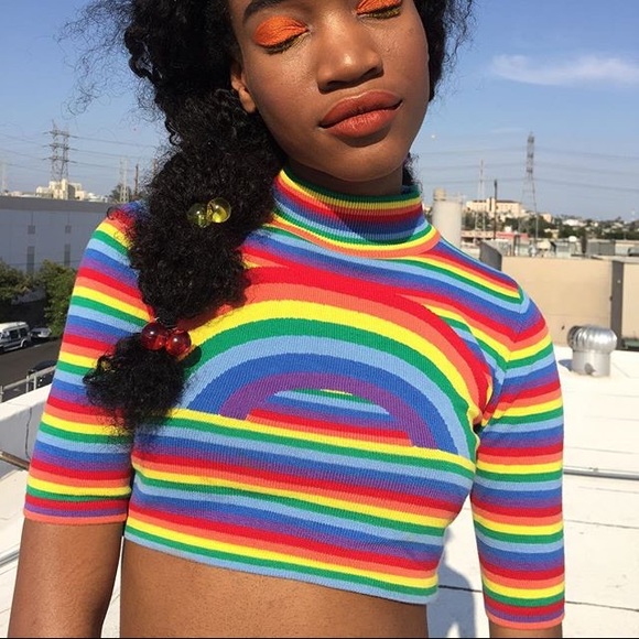 UNIF Tops - UNIF OTR CROP TOP small rainbow